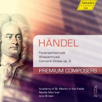 HANDEL, G.F.: Music for the Royal Fireworks / Water Music / Concerti Grossi, Op.3 (Academy of St. Martin in the Fields, Marriner, I. Brown, 2 CD)
