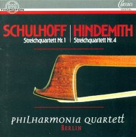 SCHULHOFF, E.: String Quartet No. 1 / HINDEMITH, P.: String Quartet No. 5 (Philharmonia Quartet, CD)