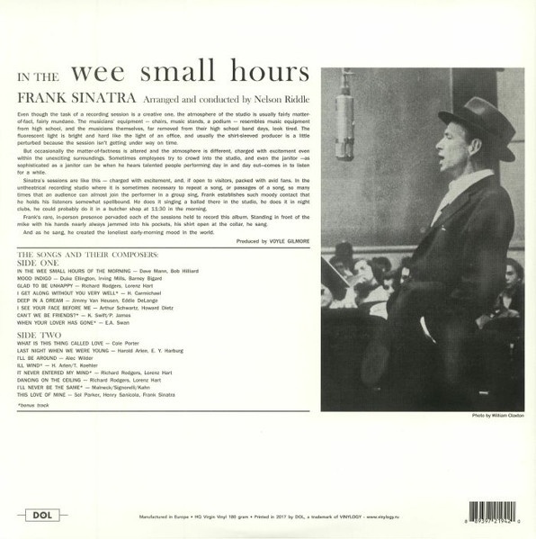 Small hours. Frank Sinatra - in the Wee small hours (1955). In the Wee small hours. In the Wee small hours album Cover.