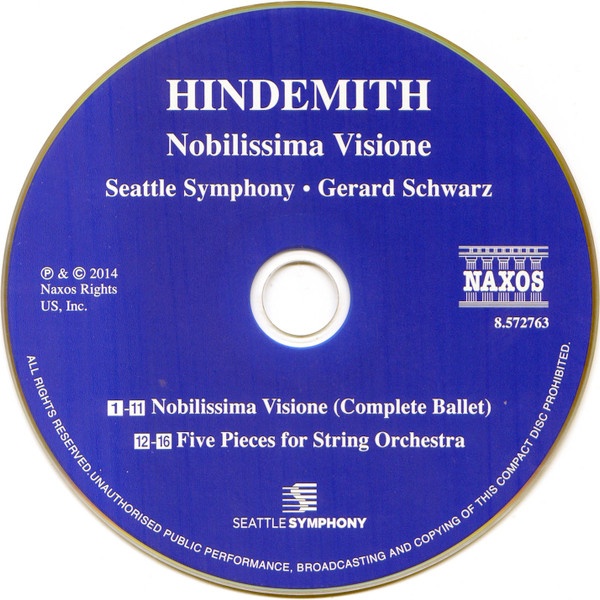 Paul Hindemith: Hindemith: Nobilissima Visione & Five Pieces
