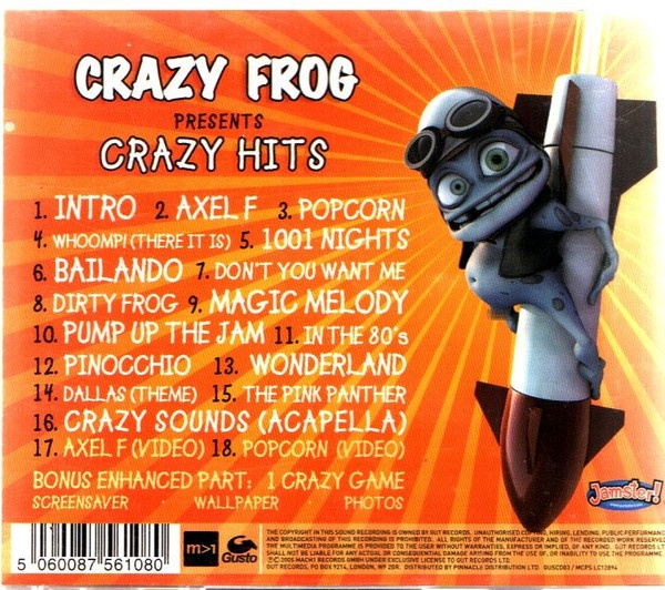 Английская песня крейзи. Crazy Frog more Crazy Hits. Crazy Frog Crazy Hits CD. Crazy Frog 2005. Crazy Frog Popcorn.